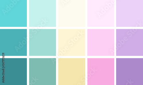 Abstract texture color combination, pixel effect. Squares in green yellow pink violet colors, variety of shades and nuances. Suitable for backgrounds and printing. Fresh spring gamma, light neon trend