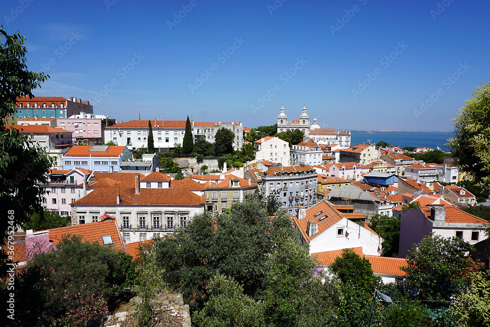 Portugal, Lisbon, panoramic views of the city from the castle of San Giorgio