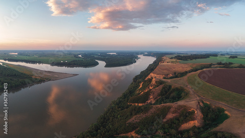 Aerial drone view of river ...