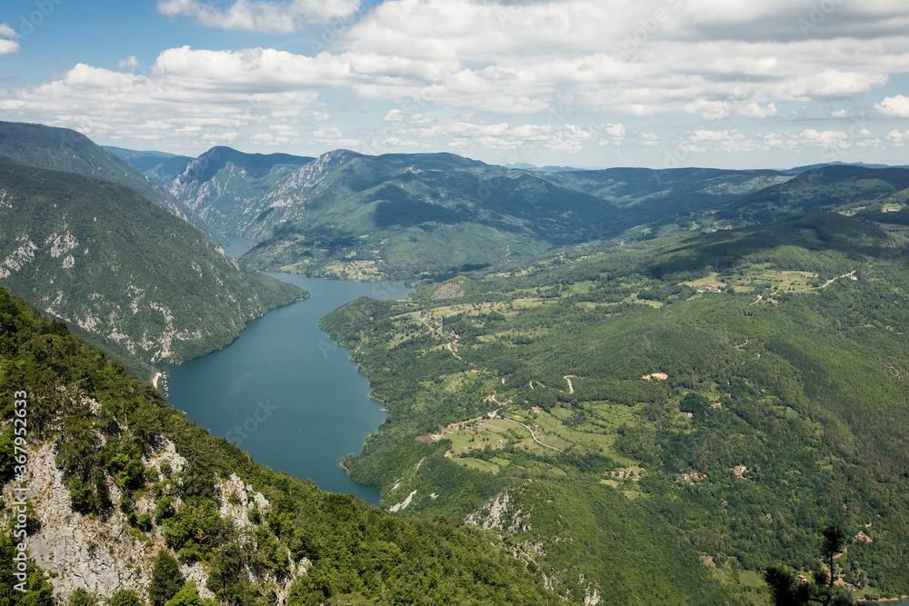 Perucac lake and river Drina from Tara mountain in Serbia Perucac lake and river Drina from Tara mountain in Serbia