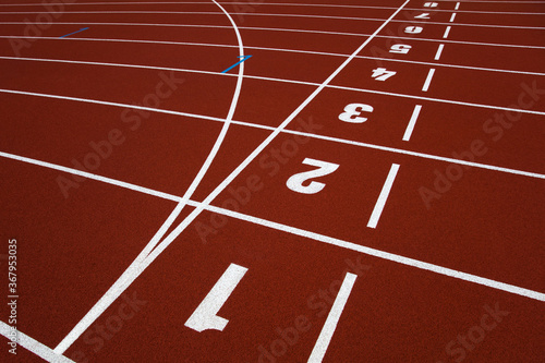 Red stadium running track closeup © BGStock72