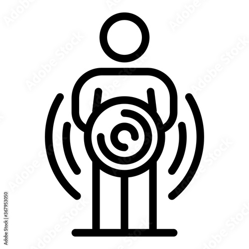 Pain digestion icon. Outline pain digestion vector icon for web design isolated on white background