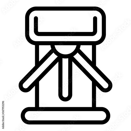 Closed turnstile icon. Outline closed turnstile vector icon for web design isolated on white background