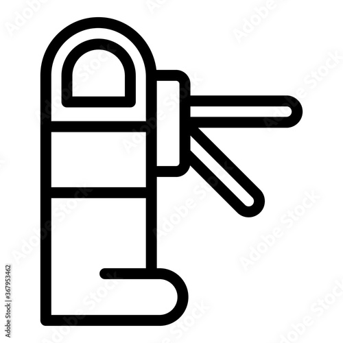 Metro turnstile icon. Outline metro turnstile vector icon for web design isolated on white background