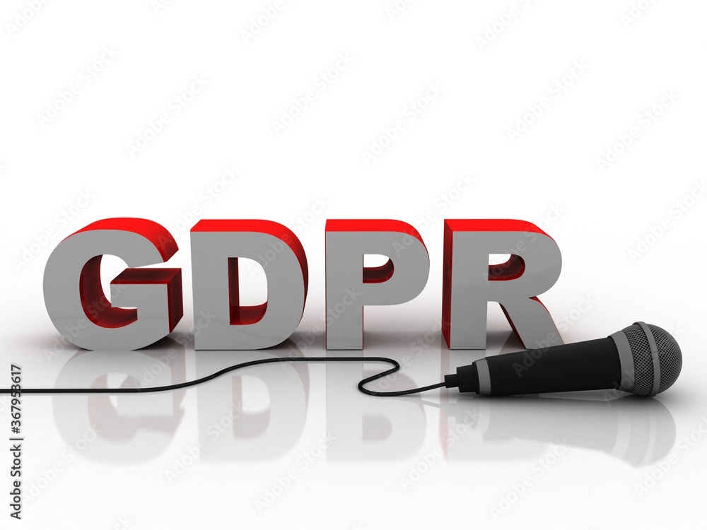 3d rendering General Data Protection Regulation with mic 3d rendering General Data Protection Regulation with mic