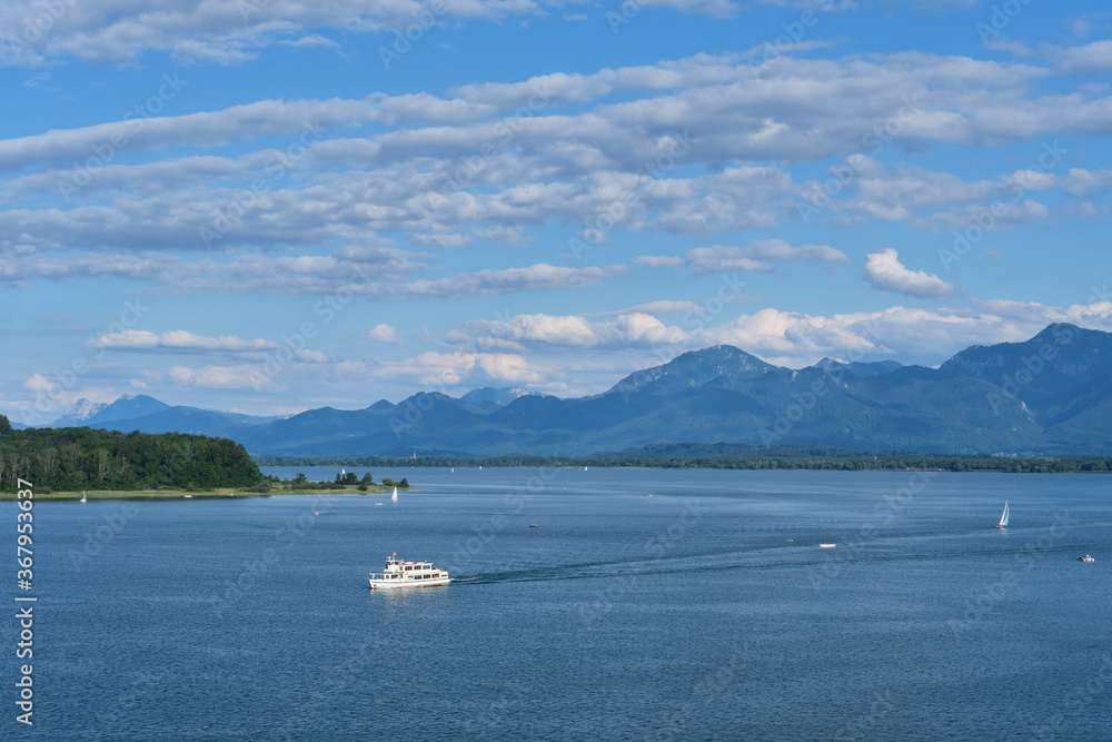 A ship on the lake