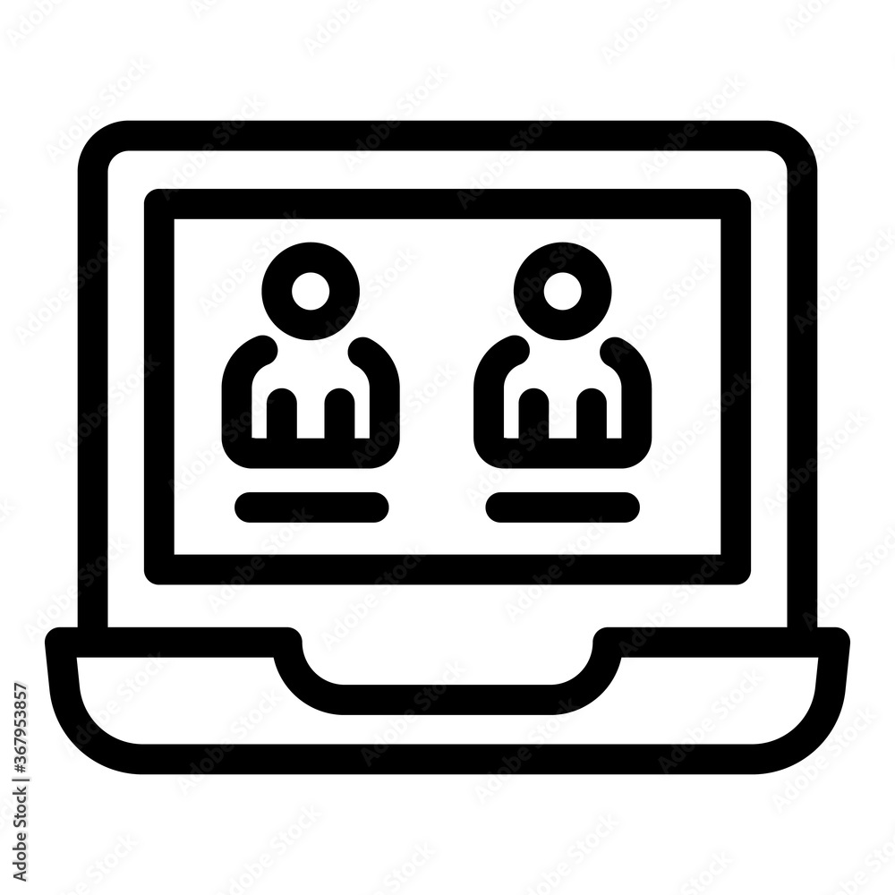 Laptop personal information icon. Outline laptop personal information vector icon for web design isolated on white background Laptop personal information icon. Outline laptop personal information vector icon for web design isolated on white background