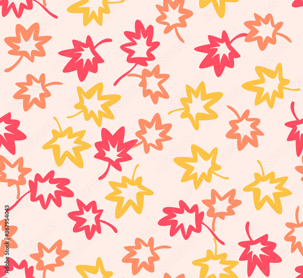 Japanese Maple Leaf Vector Seamless Pattern Japanese Maple Leaf Vector Seamless Pattern