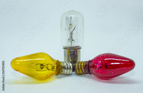 Multi-colored bulbs with coils inside