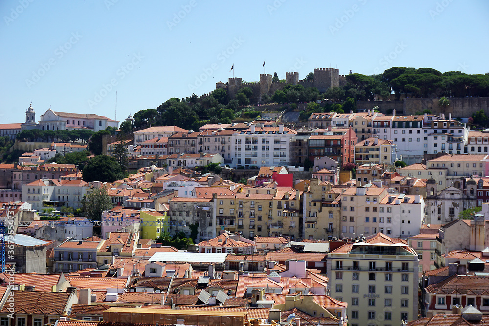 Lisbon, panoramic view of the city from above, from Santa Giusta lift