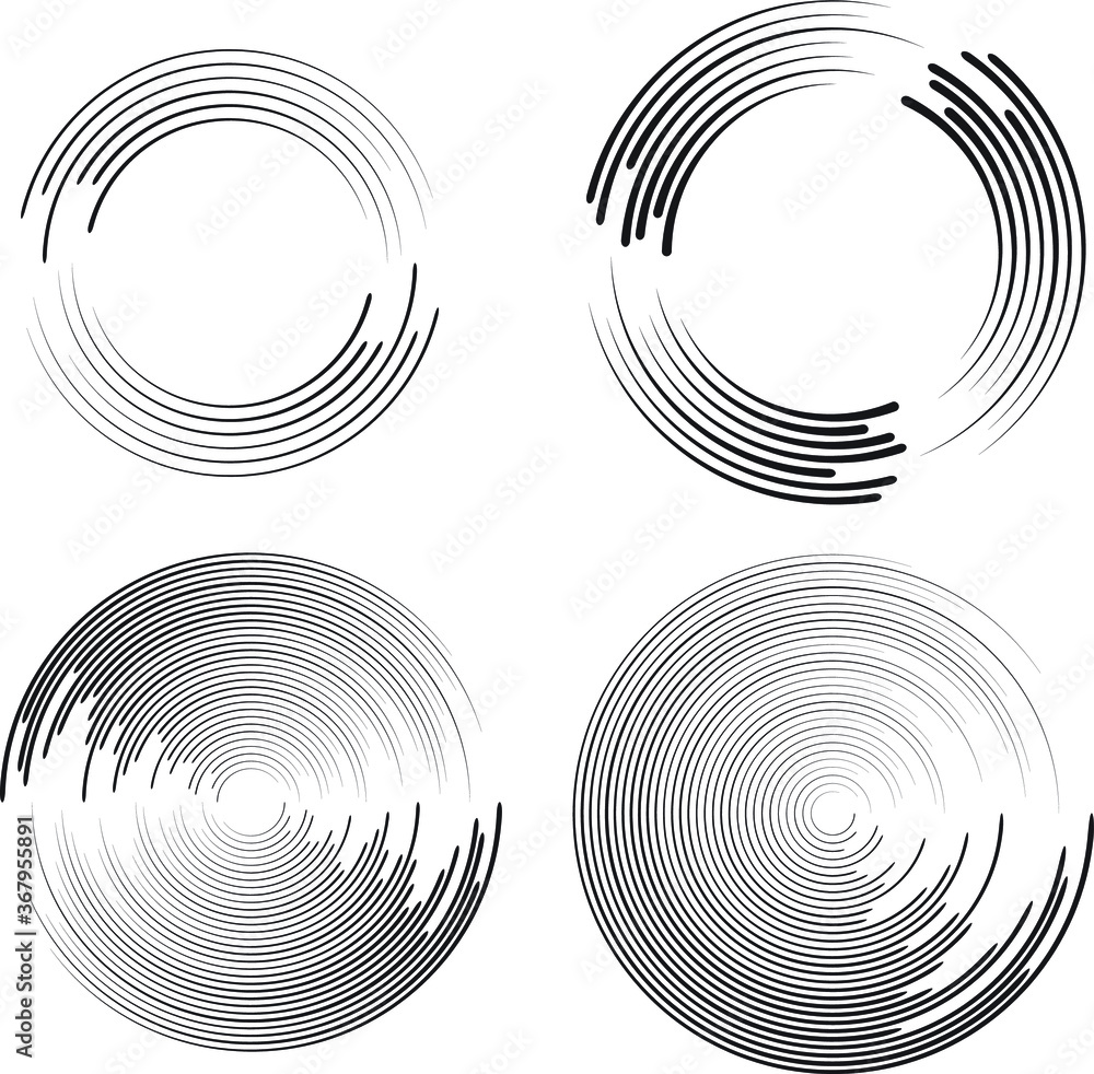 Lines in Circle Form . Spiral Vector Illustration .Technology round Logo . Design element . Abstract Geometric shape . Striped border frame for image Lines in Circle Form . Spiral Vector Illustration .Technology round Logo . Design element . Abstract Geometric shape . Striped border frame for image