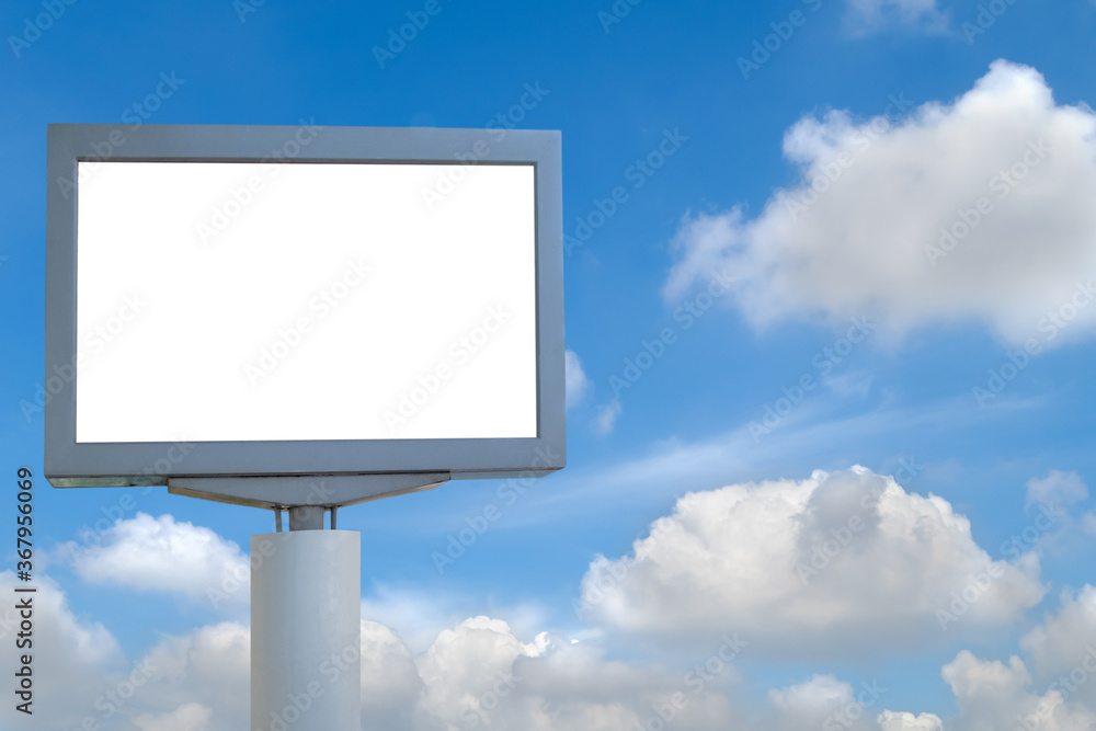 Blank billboard for advertisement with blue sky and cloud with copy space for your text. Blank billboard for advertisement with blue sky and cloud with copy space for your text.
