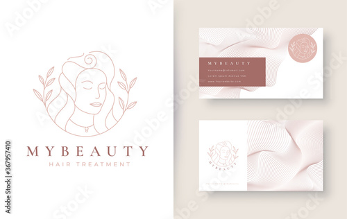 beauty women line art logo design