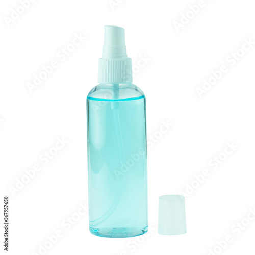 Disinfectant covid 19 ,spray alcohol on white background.