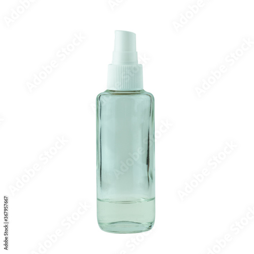 Disinfectant covid 19 ,spray alcohol on white background.