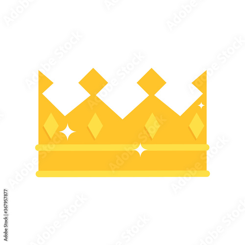 Crown flat, award icon, vector illustration isolated on white background