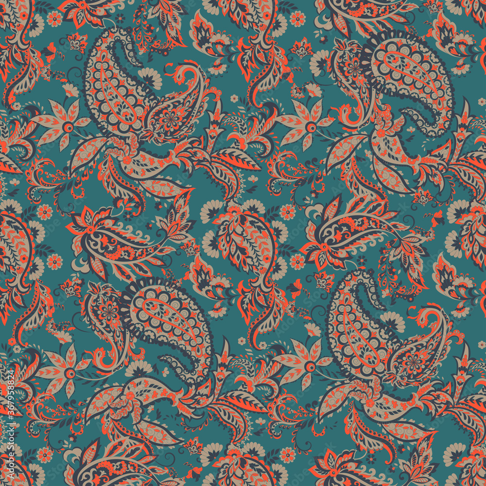 seamless paisley pattern. Colorful vector background