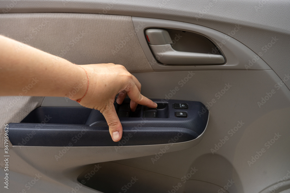 inside control buttons on the car door, electric door lock, open/close window
