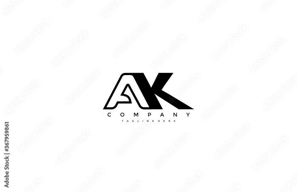 Vector Linked AK Letter Logo Design Vector Linked AK Letter Logo Design