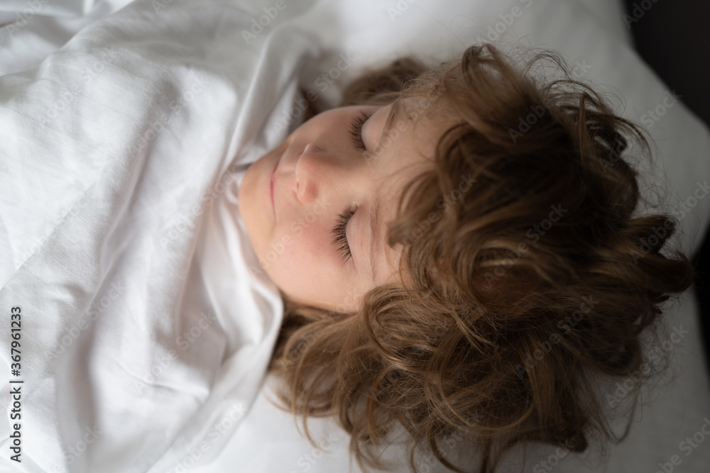 Adorable little kids sleeping in bed. Good morning. Adorable little kids sleeping in bed. Good morning.
