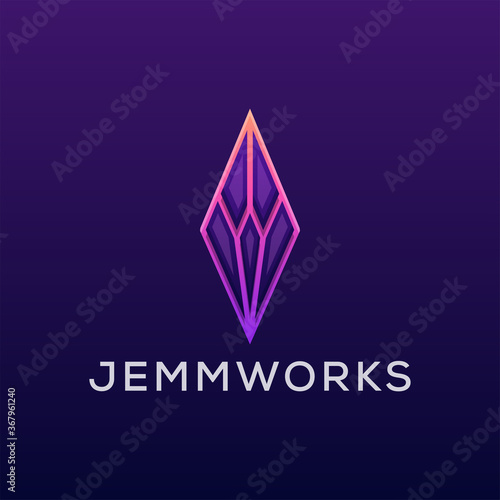 colorful gems diamond logo premium vector template