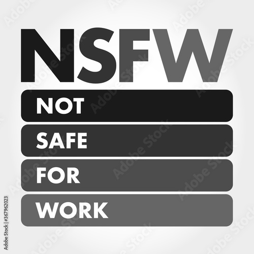 NSFW - Not Safe For Work acronym, business concept background