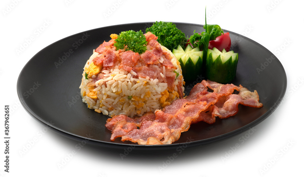 Fried Rice with Bacon European Combination Asain Food Style