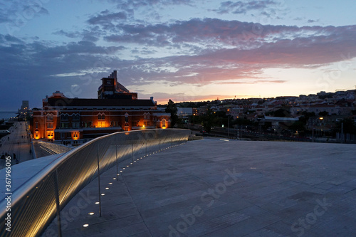 Lisbon, view of the bridge and the Maat museum