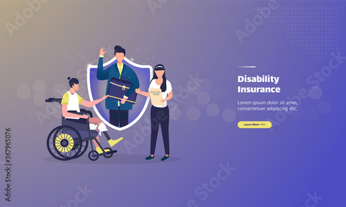 Disability insurance on illustration concept