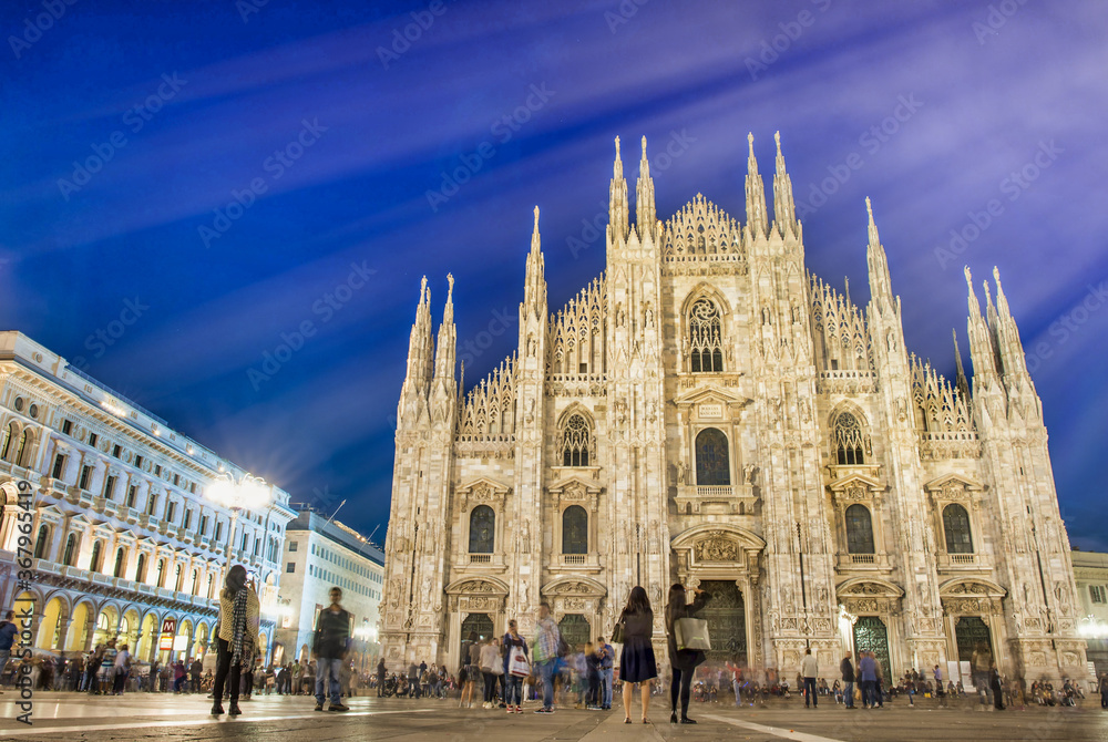 Milan, Italy. Amazing view of Milano Duomo, the Cathedral at sunset