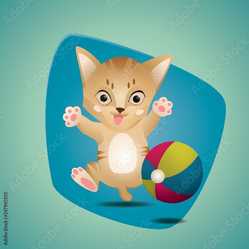 cat playing with ball
