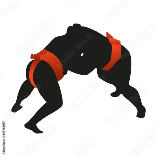 silhouette of sumo wrestler