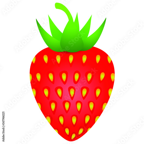 Red ripe strawberry isolated on a white background.