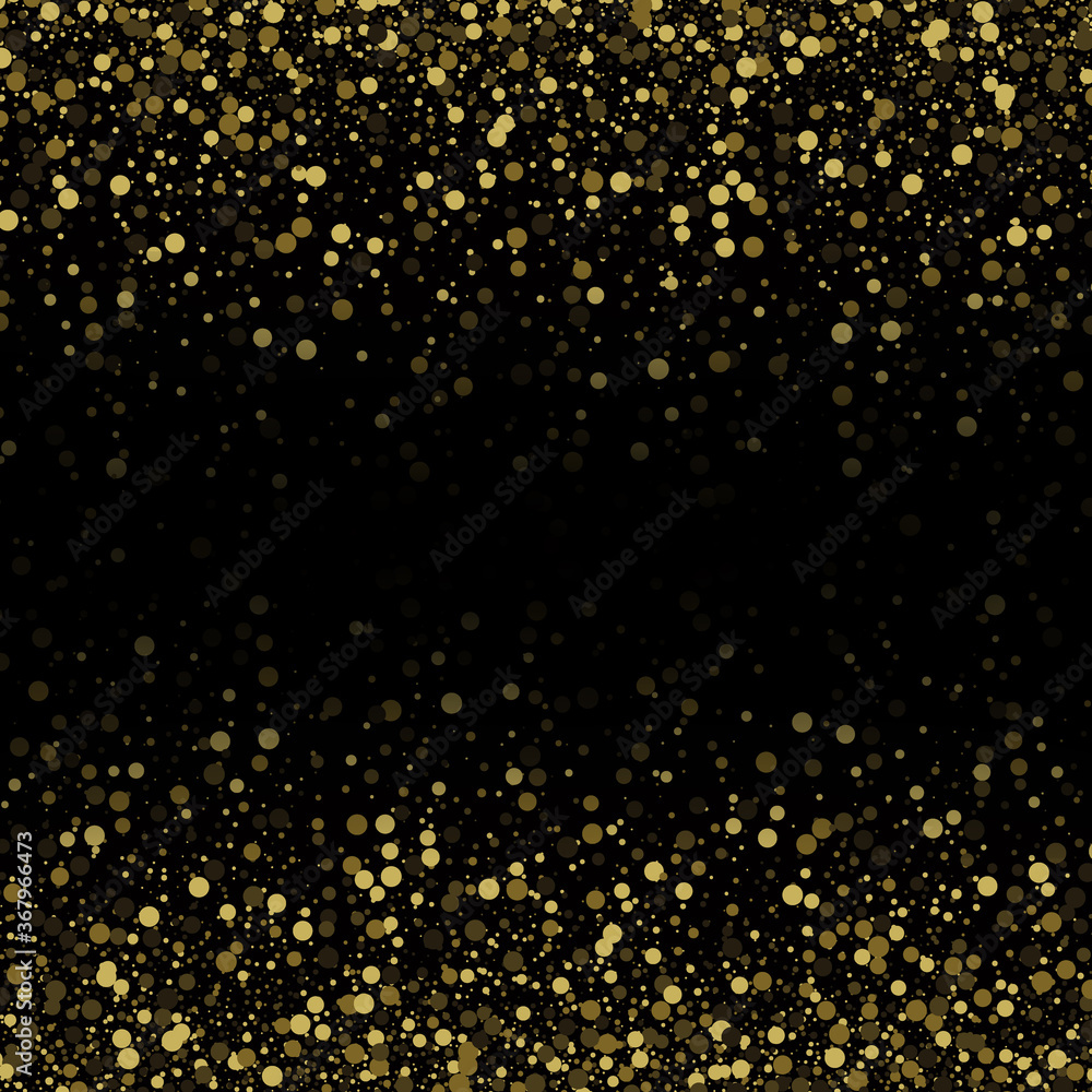 Gold glitter texture on a black background,confetti golden abstract texture. Design element.