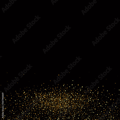 Gold glitter texture on a black background,confetti golden abstract texture. Design element.