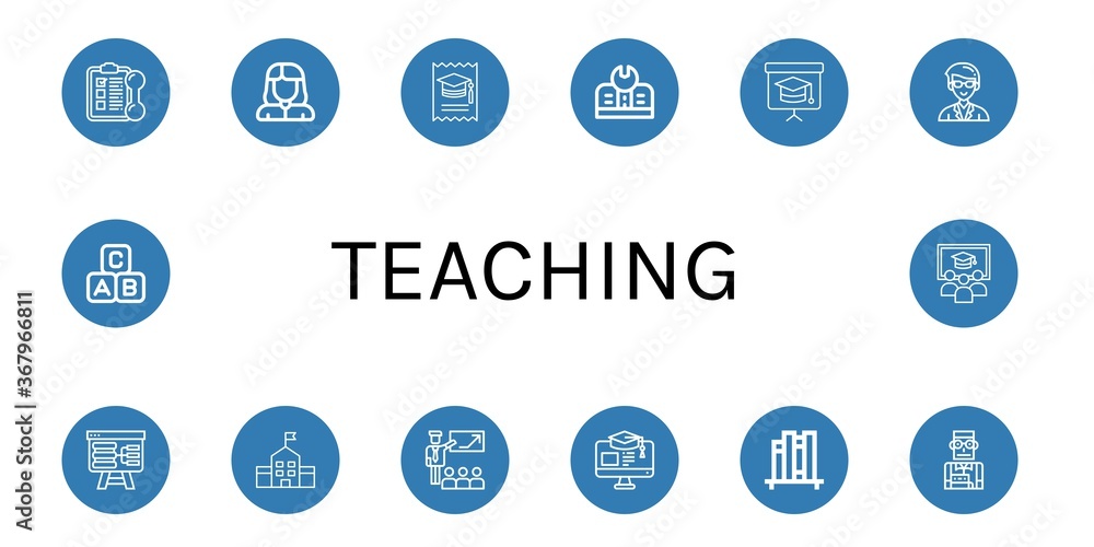 teaching simple icons set teaching simple icons set
