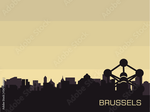 Capital cities of Europe vintage Brussels