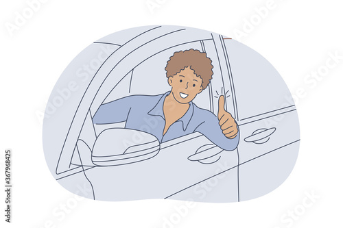 Auto, buy, driving, approval concept