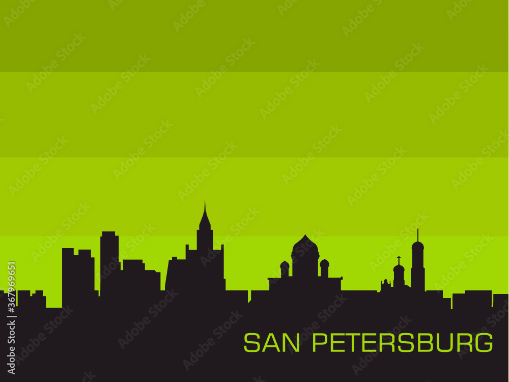 San Petersburg, Russia city skyline vector silhouette