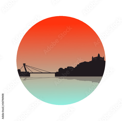 Bratislava,Slovakia city skyline  vector silhouette