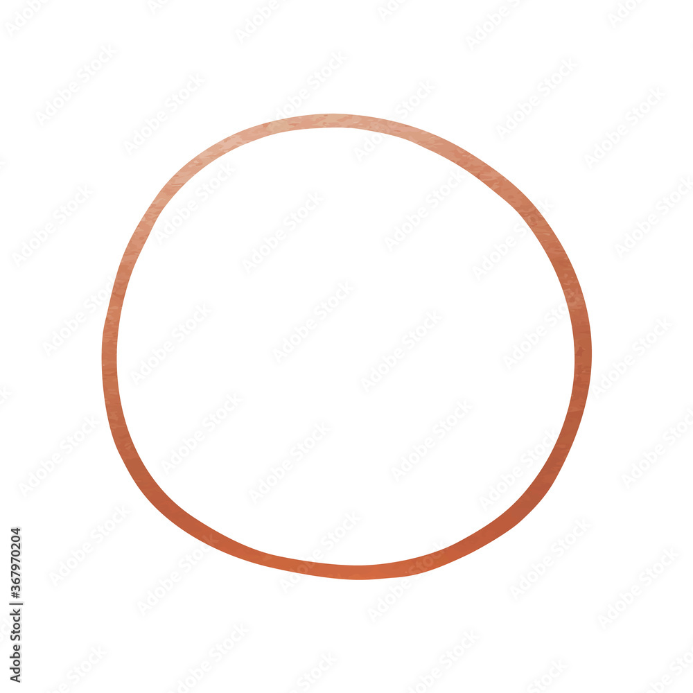 Hand Drawn Circle Shape - Copper Circle Line Element Hand Drawn Circle Shape - Copper Circle Line Element