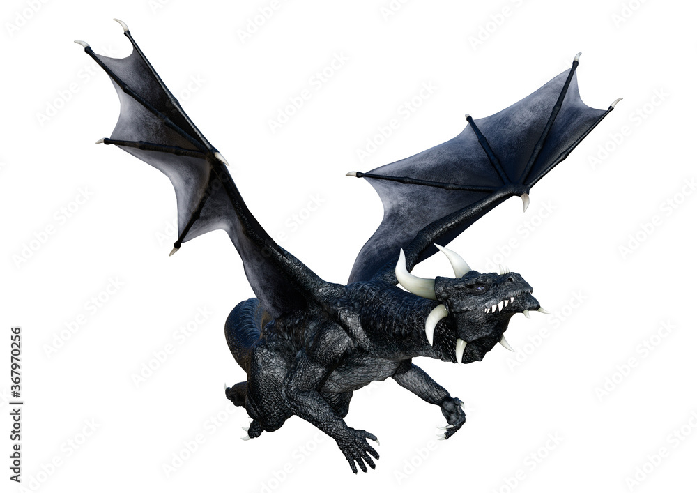 3D Rendering Fairy Tale Dragon on White 3D Rendering Fairy Tale Dragon on White