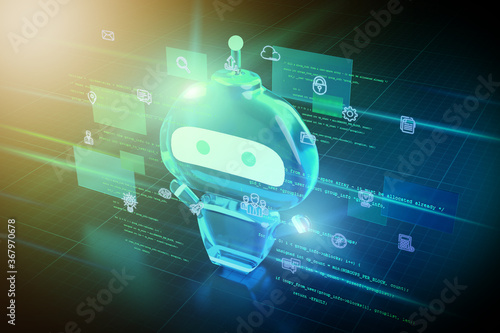 Obraz na płótnie Bot abstract background illustration - 3d rendering