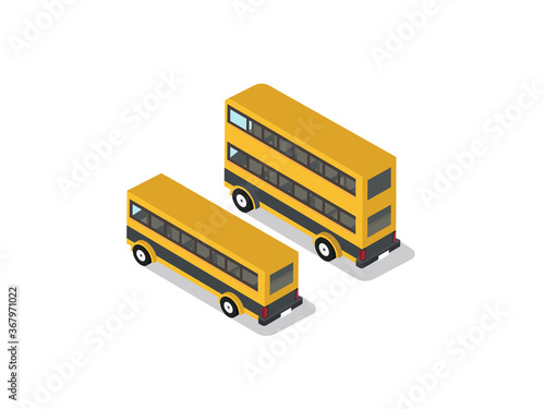 Yellow Bus  and double decker