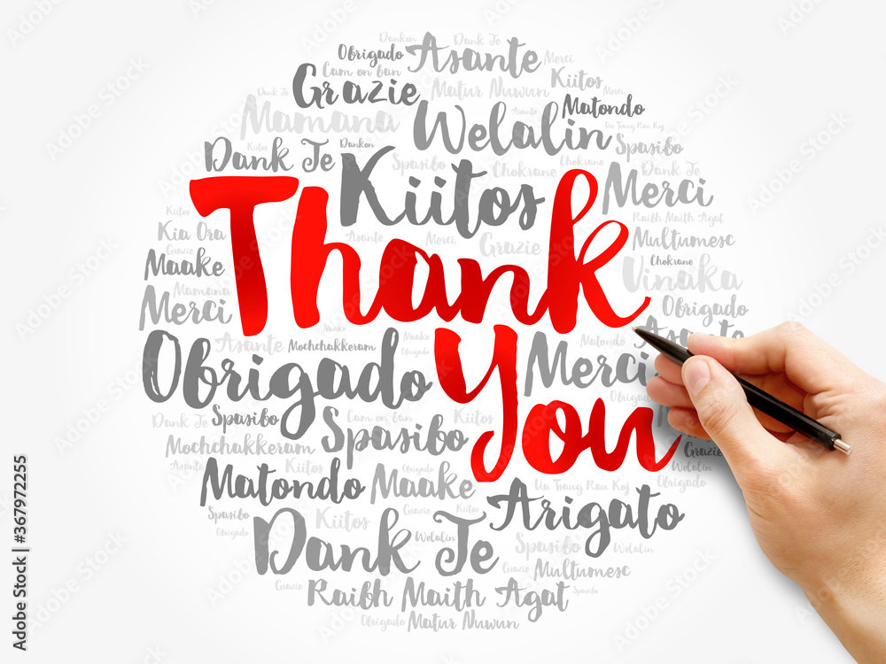 Thank You Word Cloud in different languages, concept background Thank You Word Cloud in different languages, concept background