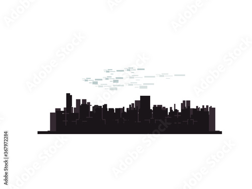 Vector Liverpool city silhouettes