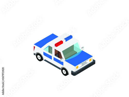  police car isometric 3d 