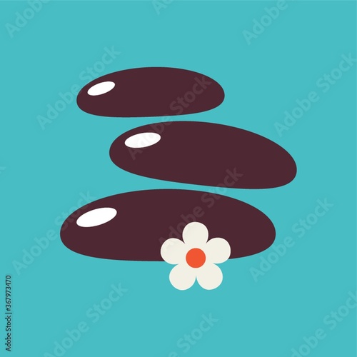 zen stones and flower