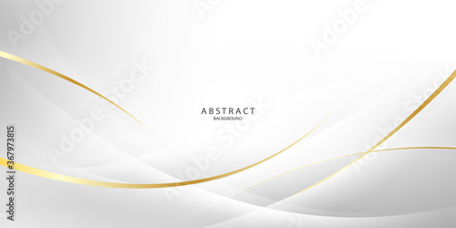 Abstract grey and gold background poster with dynamic waves. technology network Vector illustration.