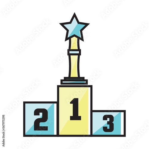 star trophy on winner podium